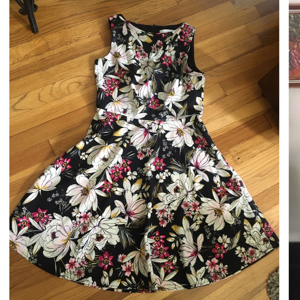 Floral knee length A-line dress